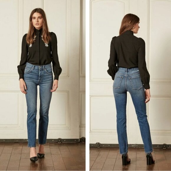 Boyish Dempsey High Rise Straight Leg Jeans in Bicycle Thieves - Picture 1 of 16